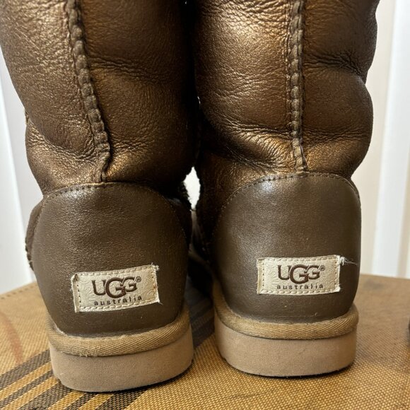 Metallic Brown Tall UGG Boots, Women's Size 8 - Picture 2 of 9